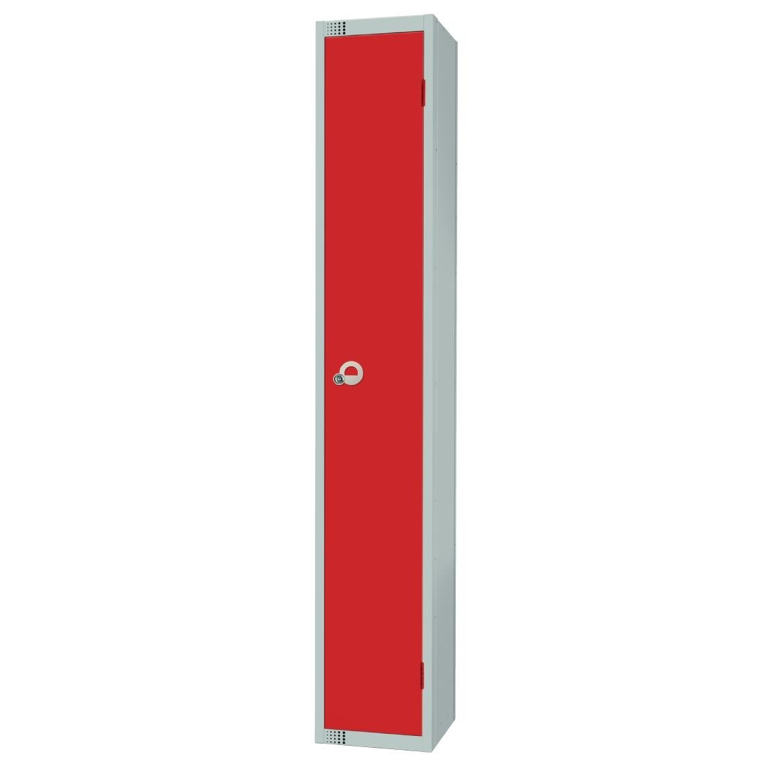 Elite Single Door Manual Combination Locker Locker Red with Sloping Top