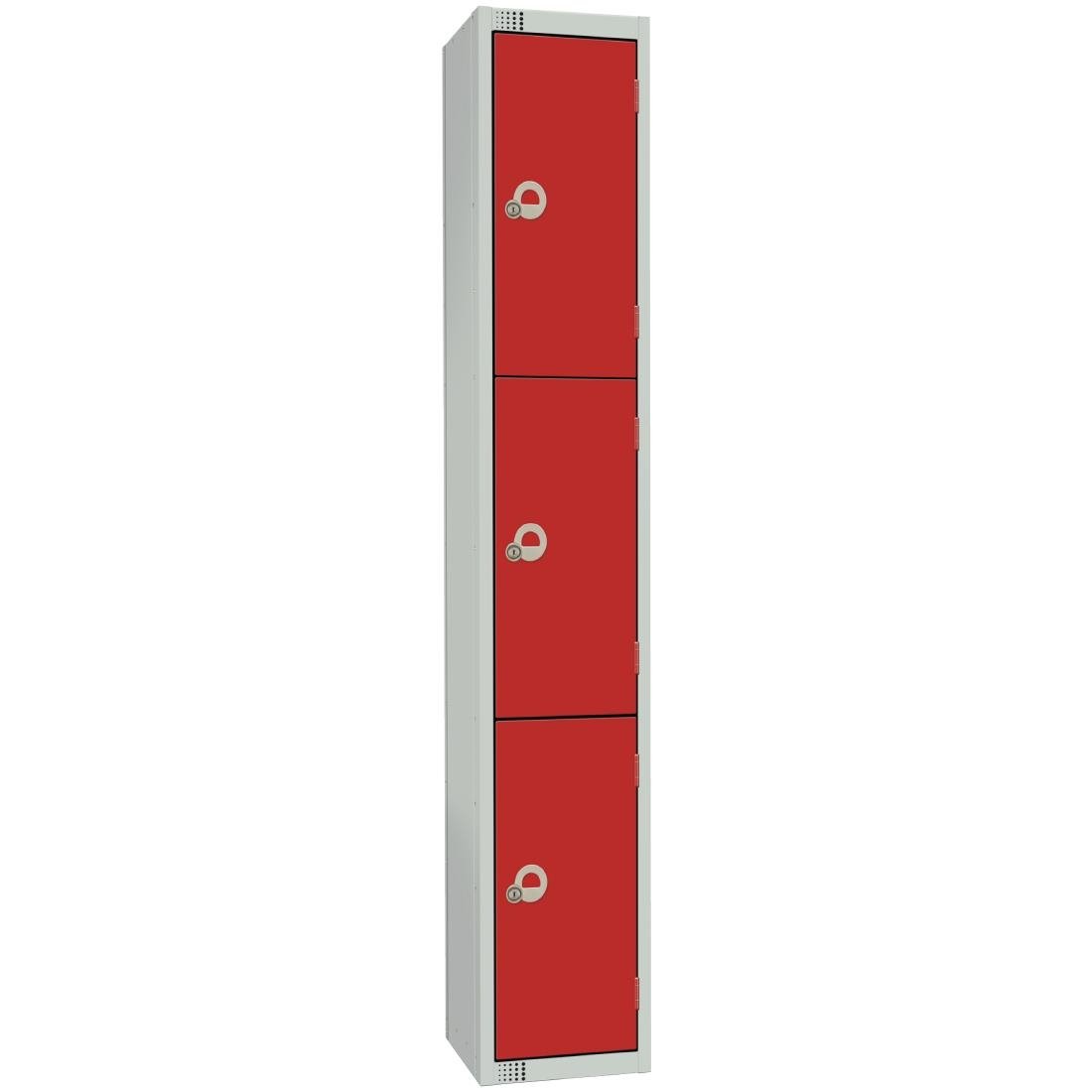 Elite Four Door Manual Combination Locker Locker Red with Sloping Top
