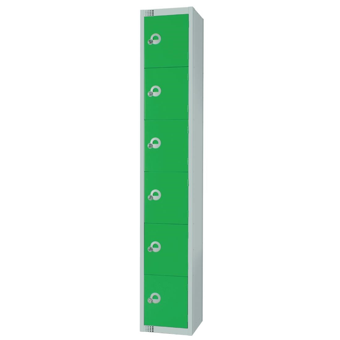 Elite Six Door Coin Return Locker Green