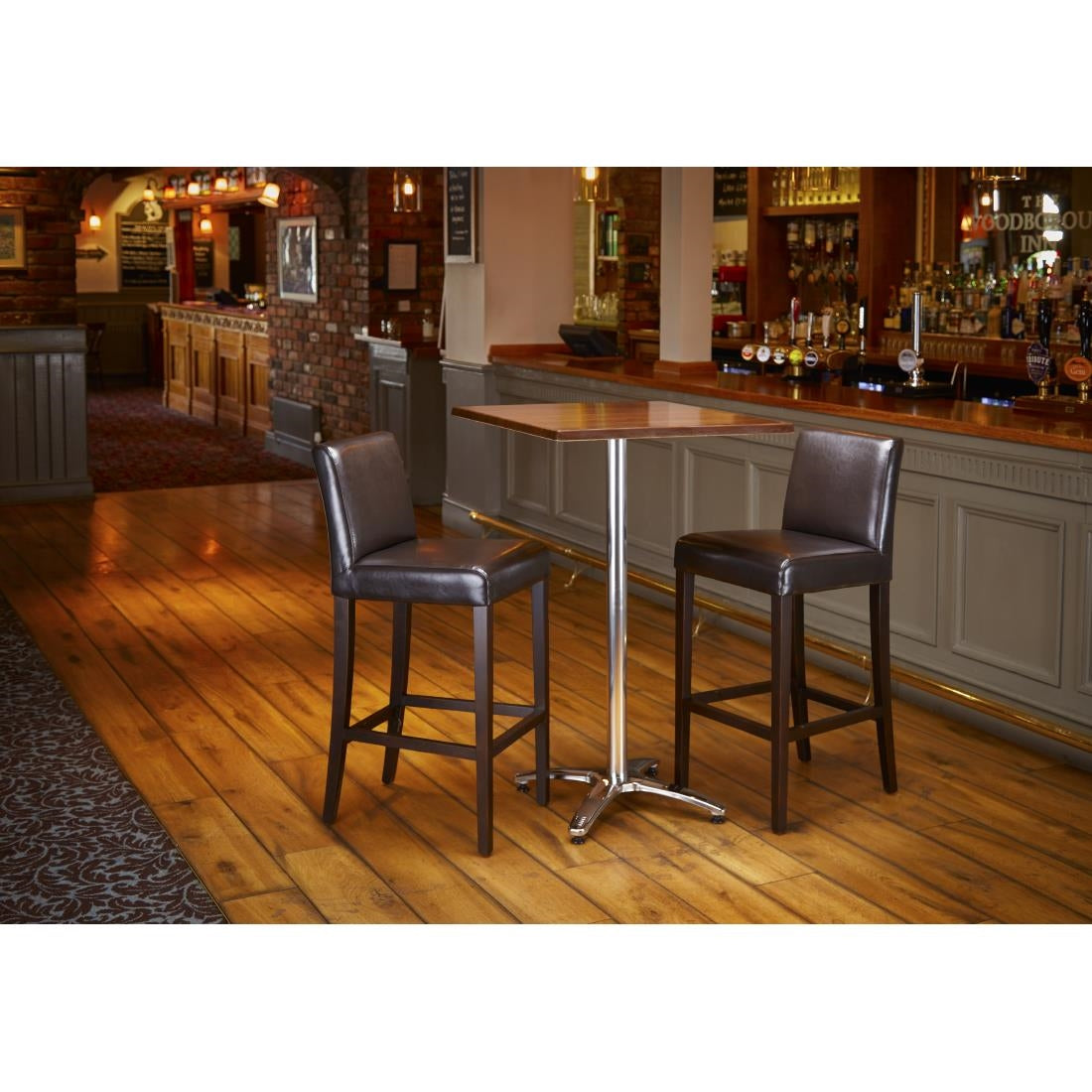 Bolero Pre-drilled Square Tabletop Dark Brown 600mm