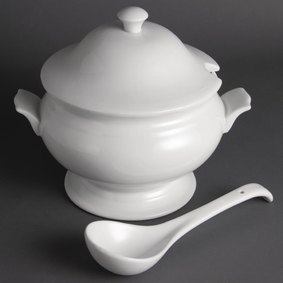 Olympia Whiteware Soup Tureen & Ladle 2.5Ltr
