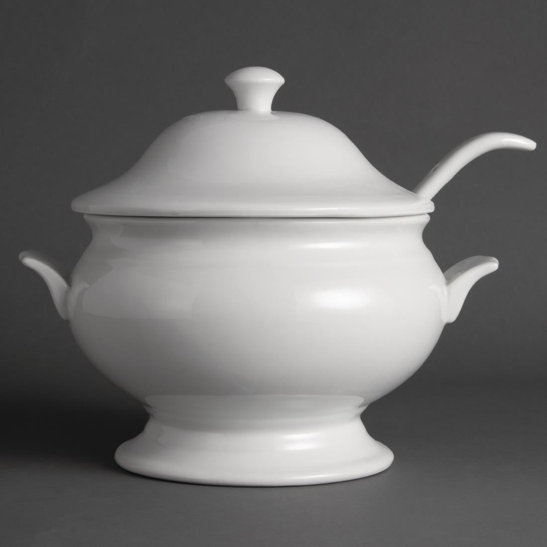 Olympia Whiteware Soup Tureen & Ladle 2.5Ltr