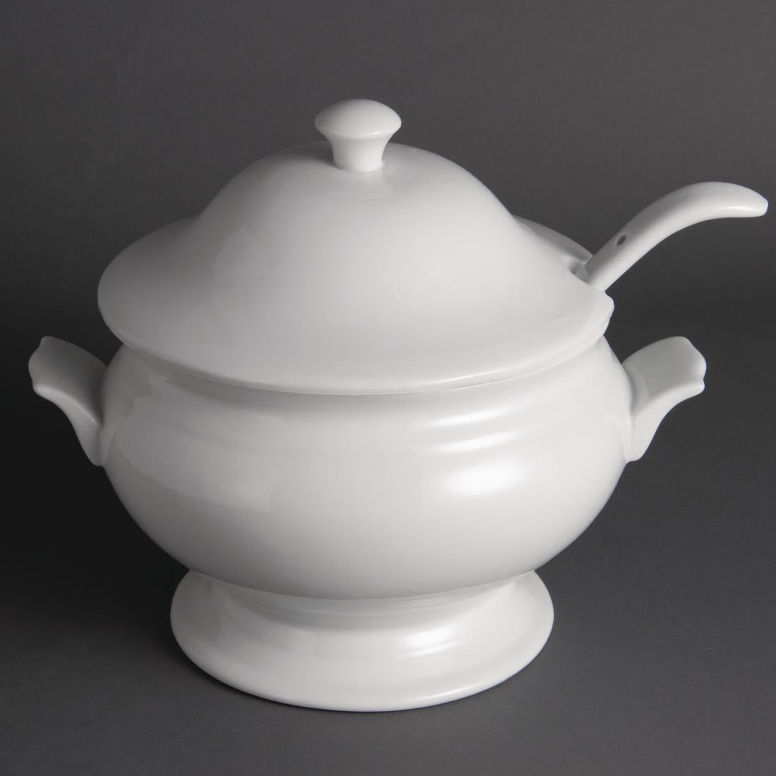 Olympia Whiteware Soup Tureen & Ladle 2.5Ltr
