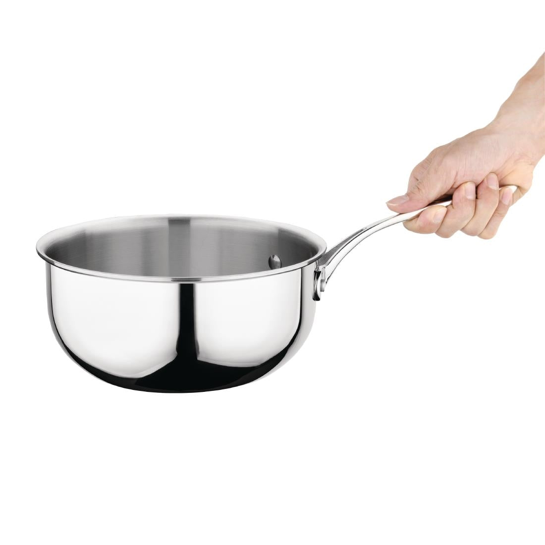 Vogue Stainless Steel and Aluminium Tri-Wall Flared Sauté Pan 20cm