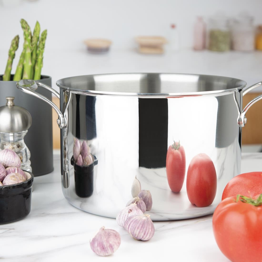 Vogue Stainless Steel and Aluminium Tri-Wall Stew Pan 24cm