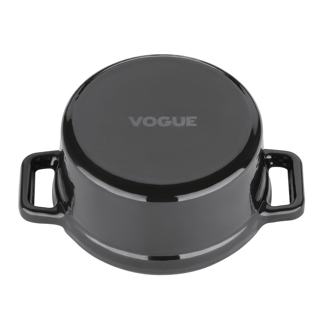 Vogue Cast Iron Round Mini Pot Black 240ml
