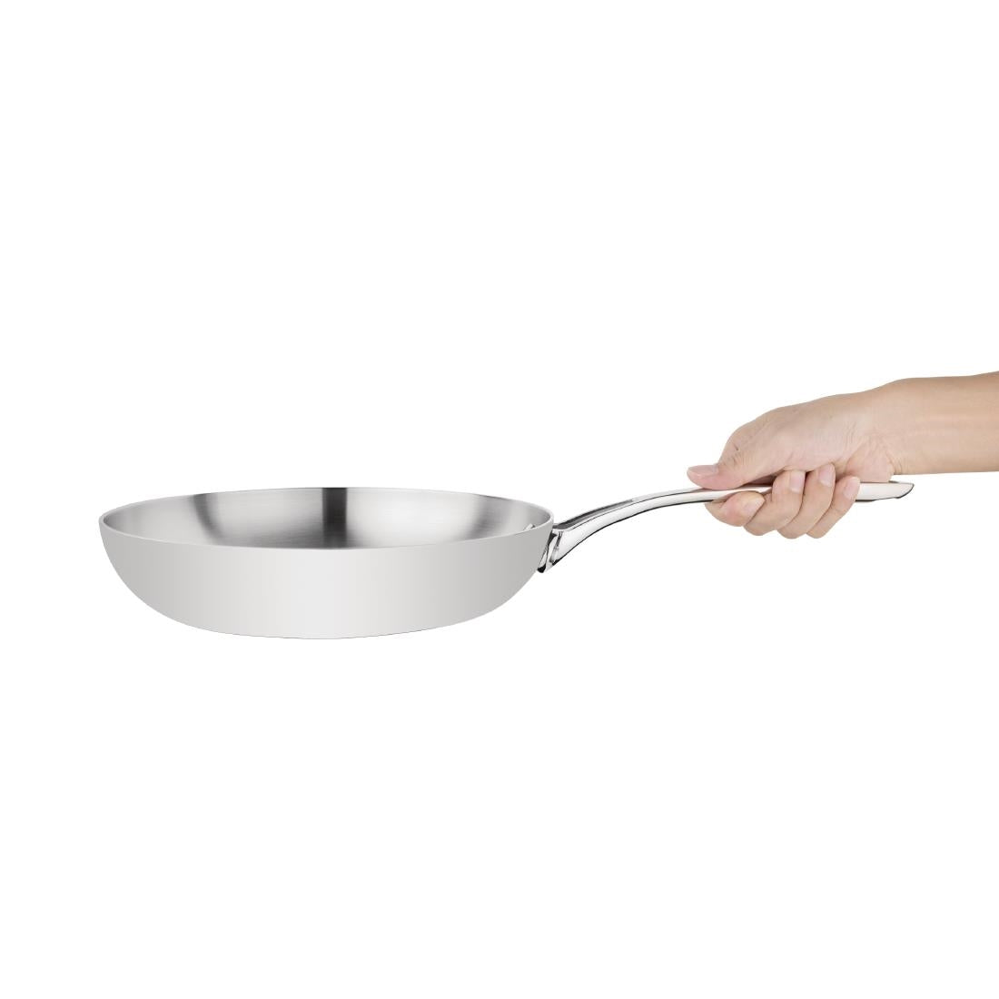 Vogue Stainless Steel and Aluminium Tri-Wall Frying Pan 24cm