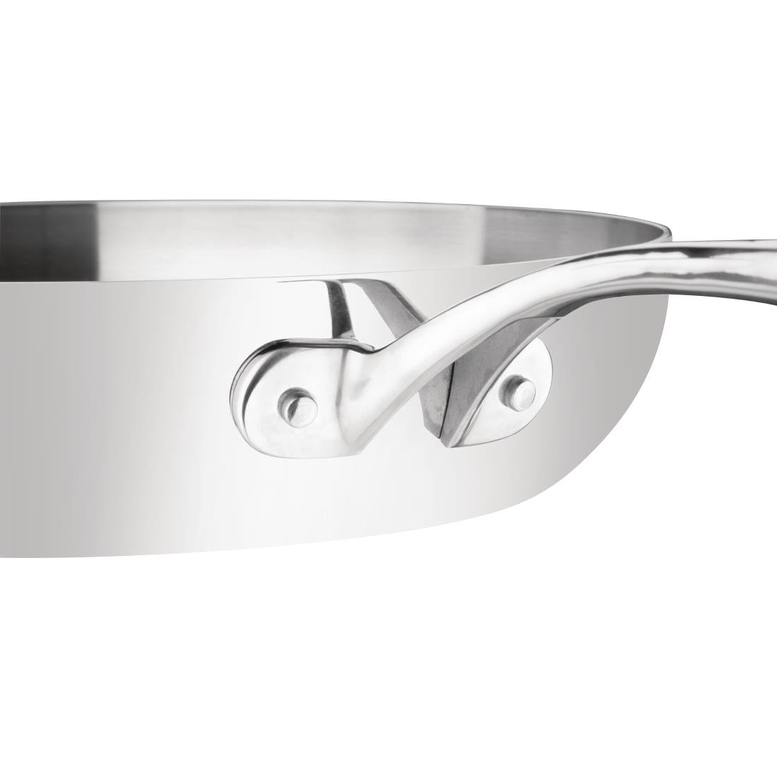 Vogue Stainless Steel and Aluminium Tri-Wall Frying Pan 24cm