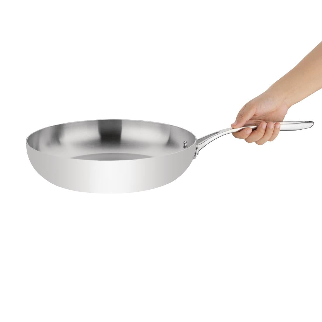 Vogue Stainless Steel and Aluminium Tri-Wall Frying Pan 28cm