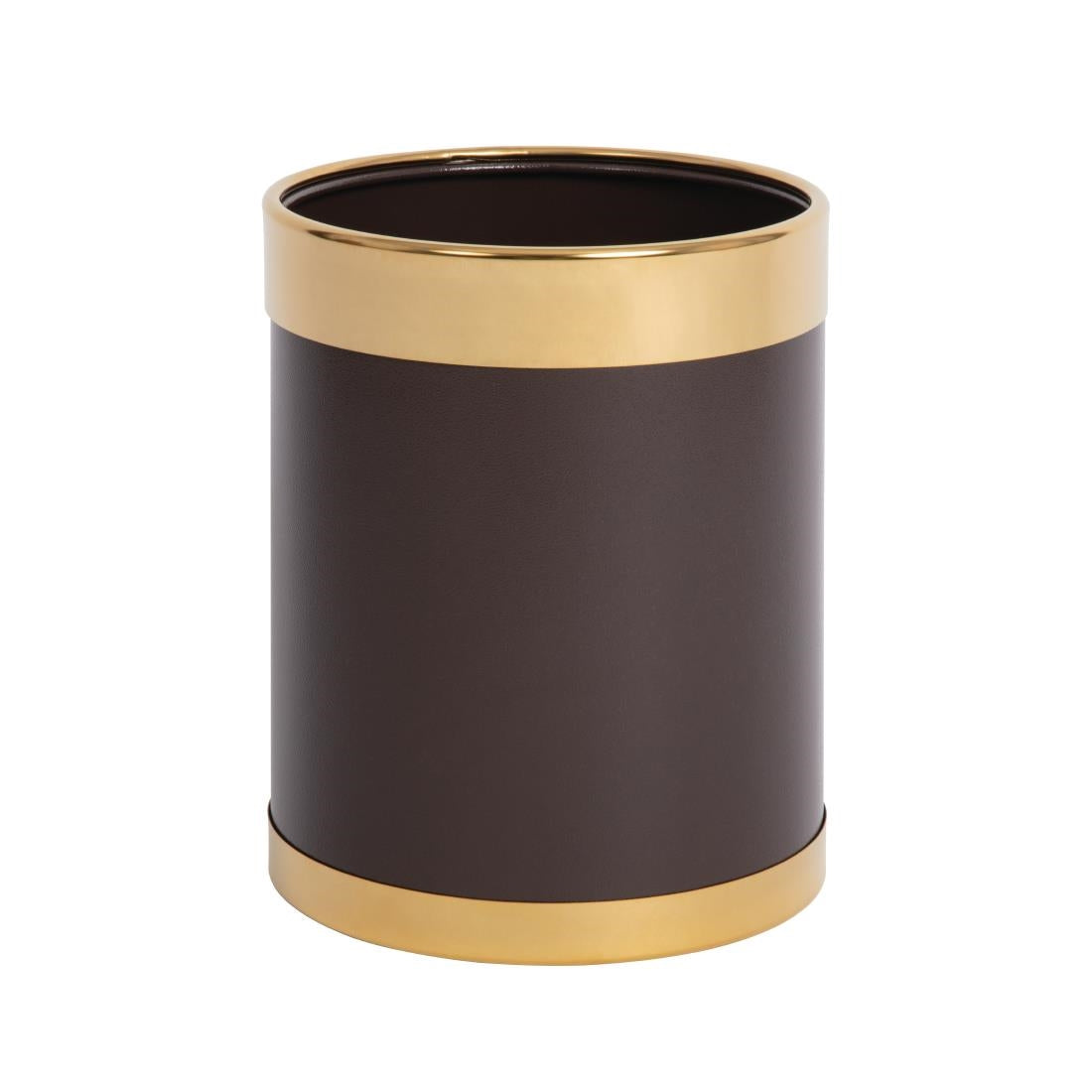 Bolero Waste Paper Bin Brown with Gold Rim 10.2Ltr
