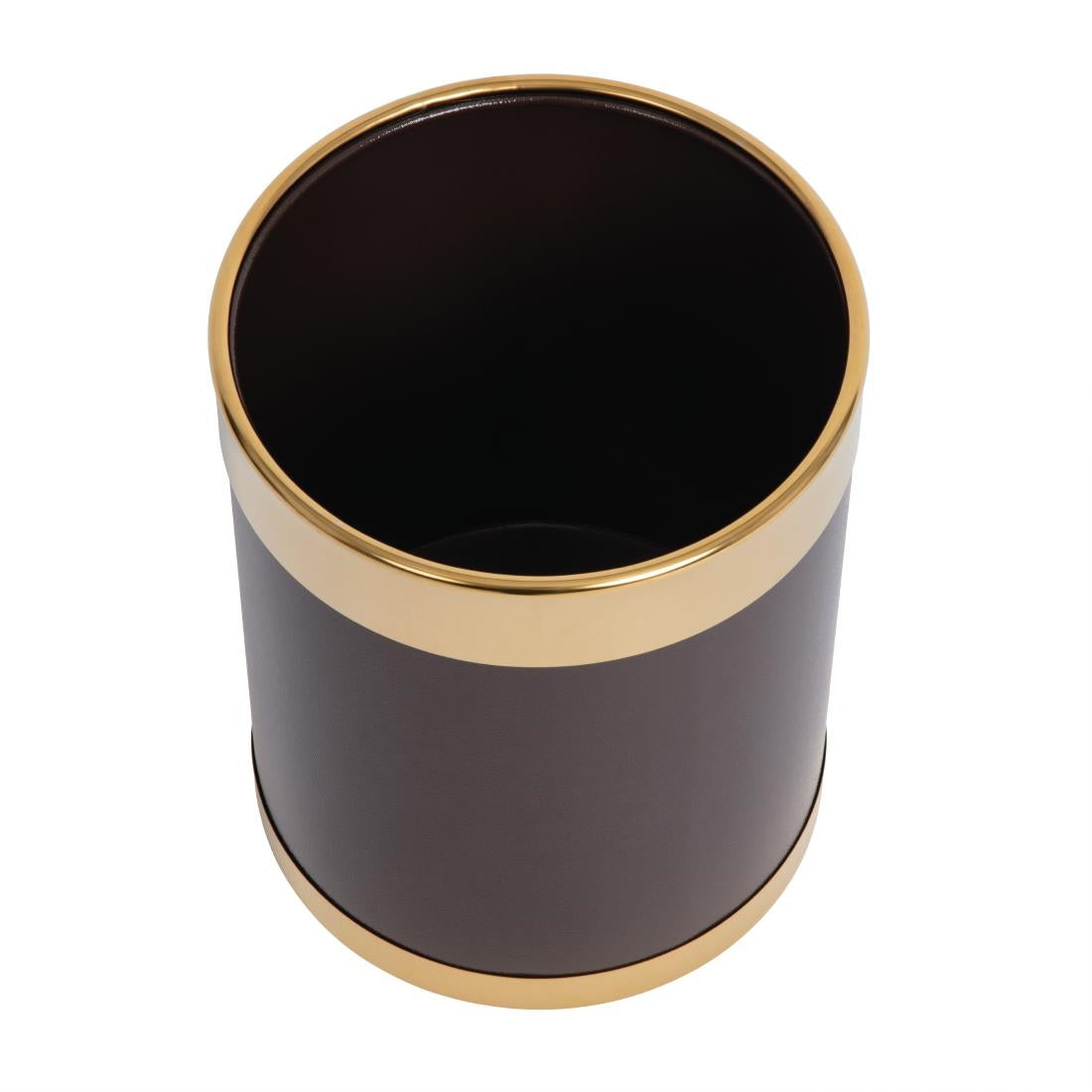 Bolero Waste Paper Bin Brown with Gold Rim 10.2Ltr