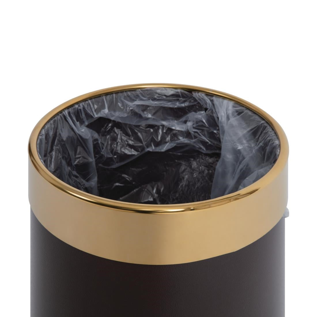 Bolero Waste Paper Bin Brown with Gold Rim 10.2Ltr