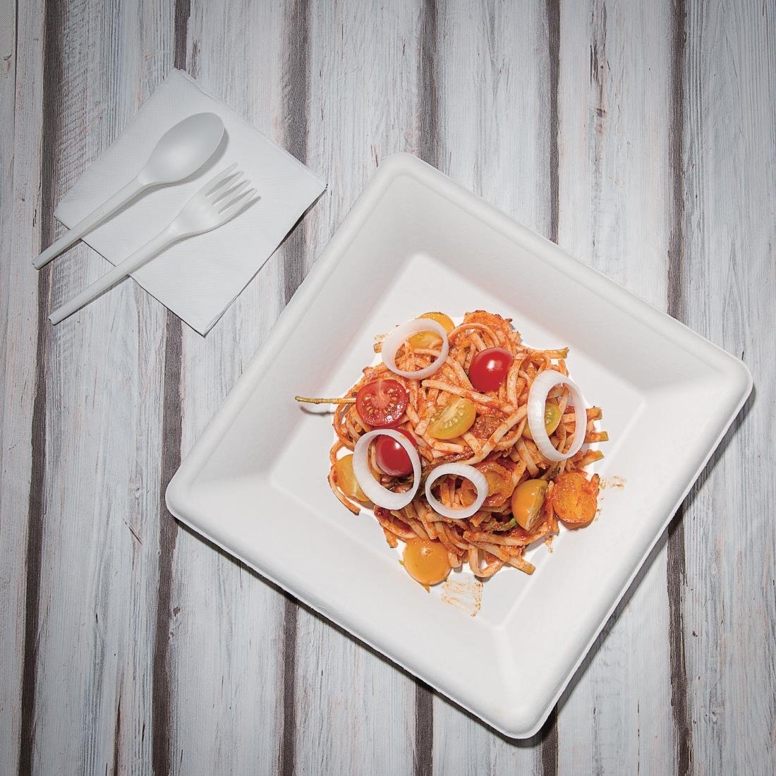 Fiesta Compostable Bagasse Square Plates 261mm (50 Pack)