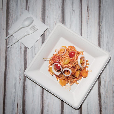 Fiesta Compostable Bagasse Square Plates 261mm (50 Pack)
