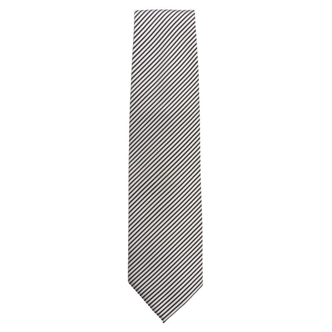 Chef Works Tie Silver & Black Fine Stripe