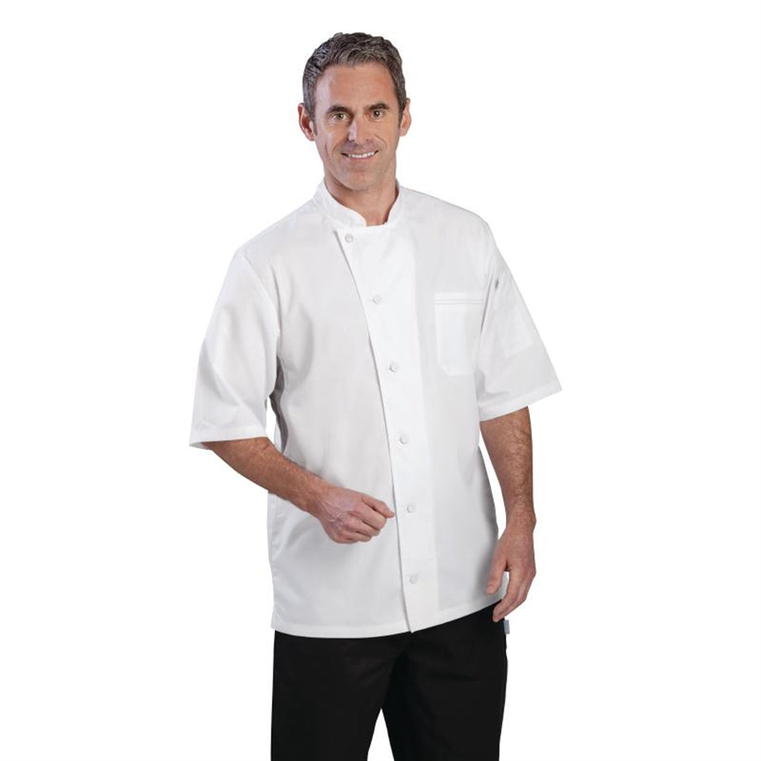 Chef Works Hartford Chef Jas voor heren, Blauw, S Chef Works Hartford Chef Jas voor heren, Blauw, S