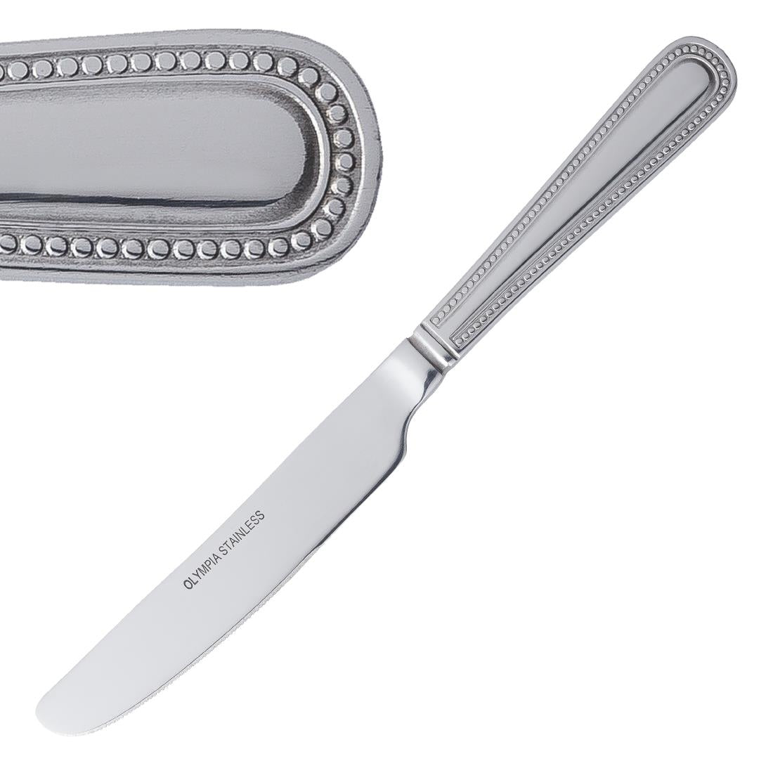 Olympia Bead Solid Handle Dessert Knife (12 Pack)