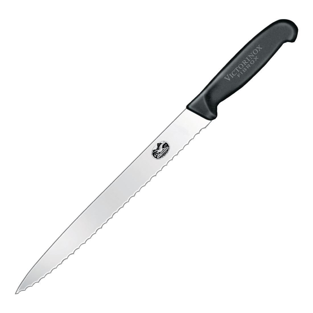Victorinox Fibrox Serrated Slicing Knife Black 25.4cm