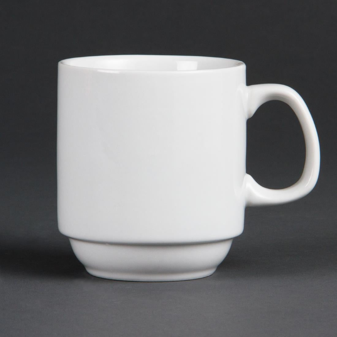 Olympia Whiteware Stacking Mugs 284ml (12 Pack)