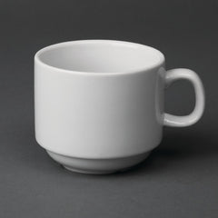 Olympia Whiteware Stacking Tea Cups 200ml (12 Pack)