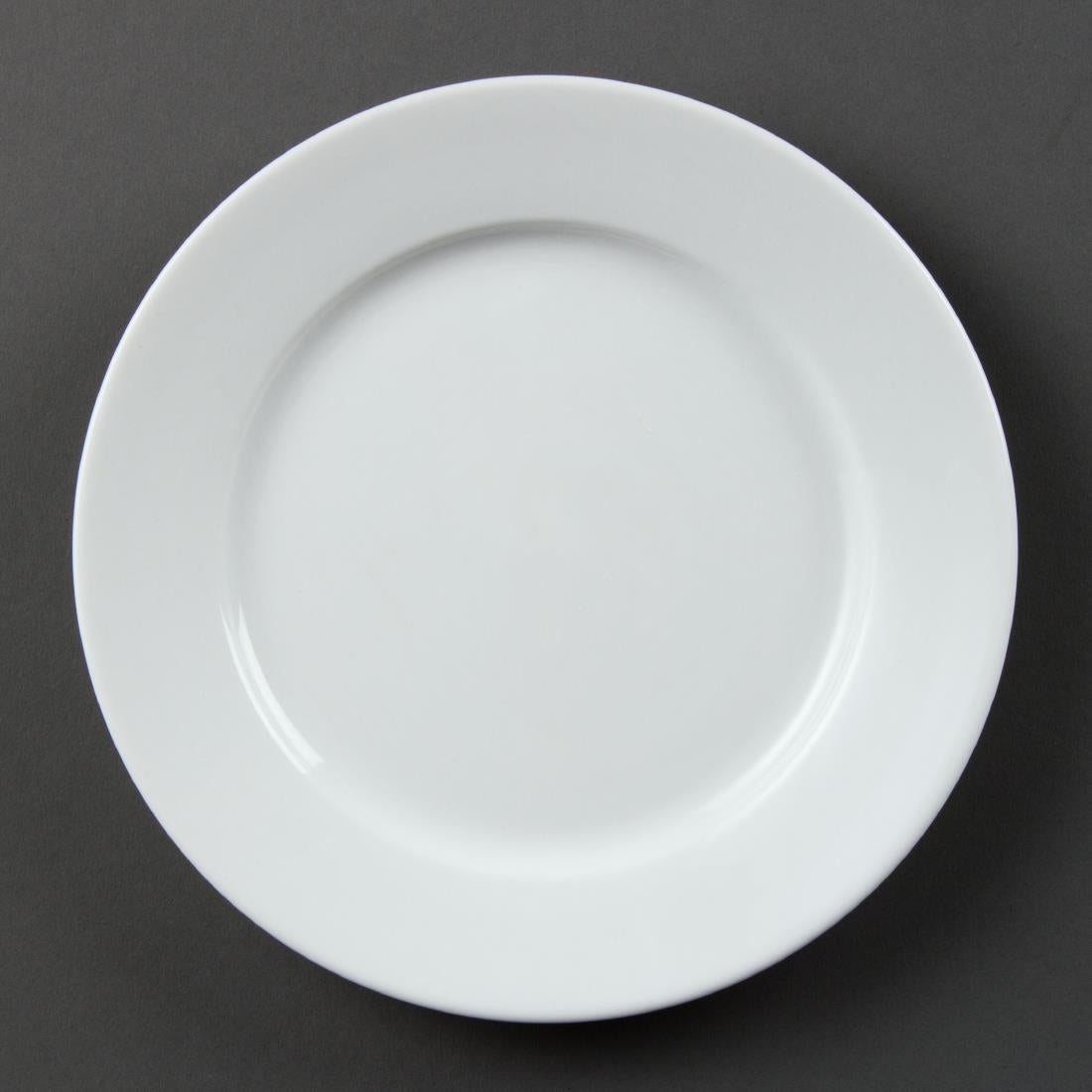 Olympia Whiteware Wide Rimmed Plates 202mm (12 Pack)