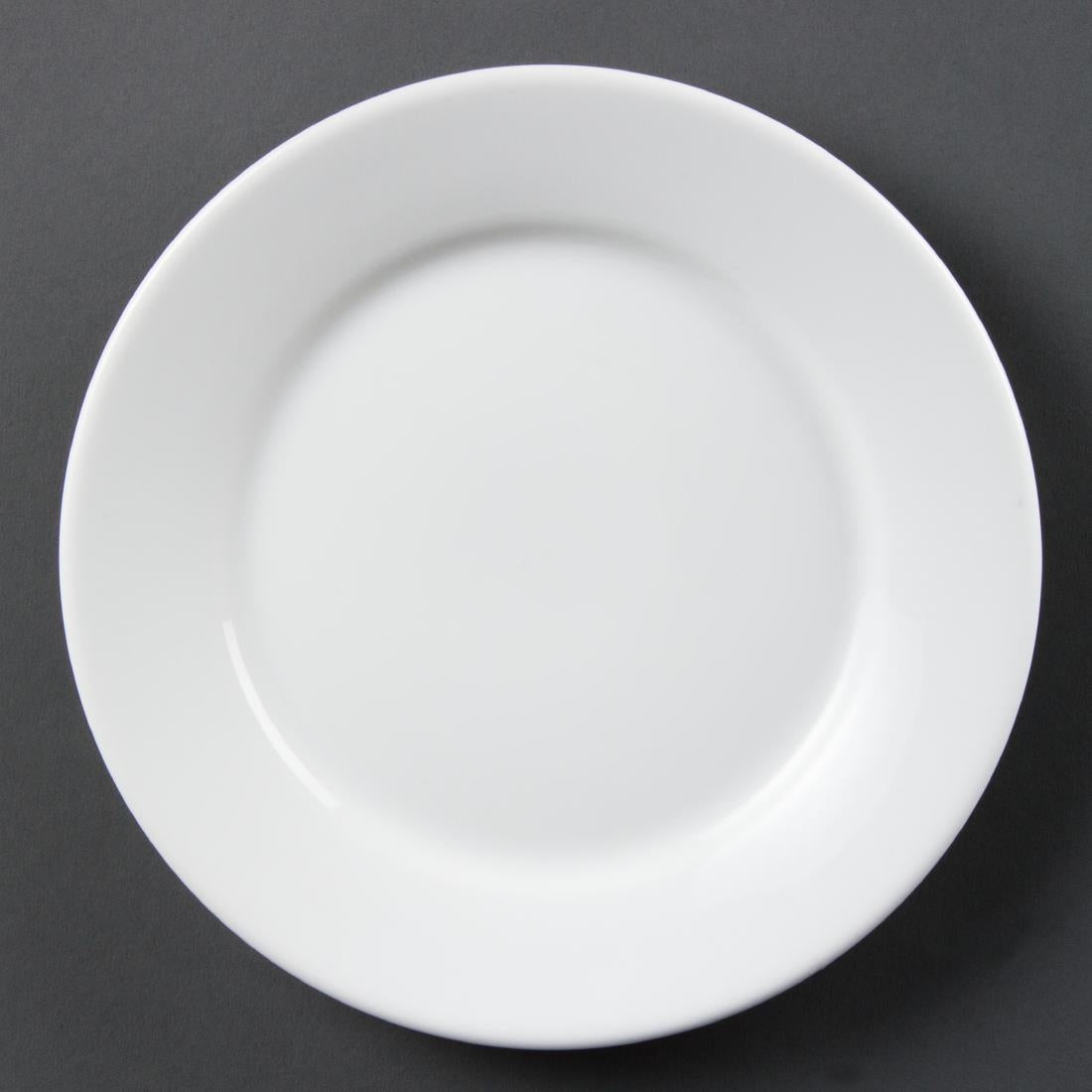Olympia Whiteware Wide Rimmed Plates 230mm (12 Pack)