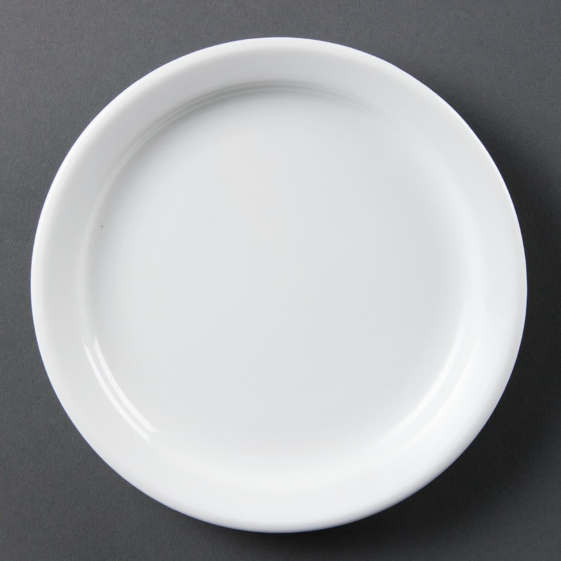 Olympia Whiteware Narrow Rimmed Plates 180mm (12 Pack)