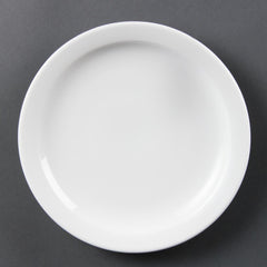 Olympia Whiteware Narrow Rimmed Plates 202mm (12 Pack)