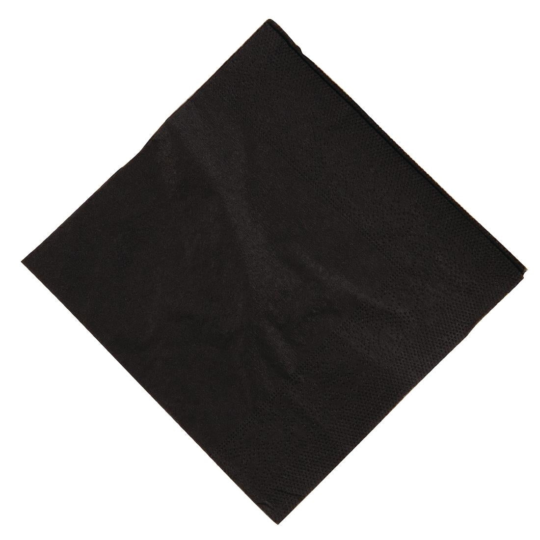Swantex Cocktail Napkin Black 25x25cm 2ply 1/4 Fold (8 Pack)
