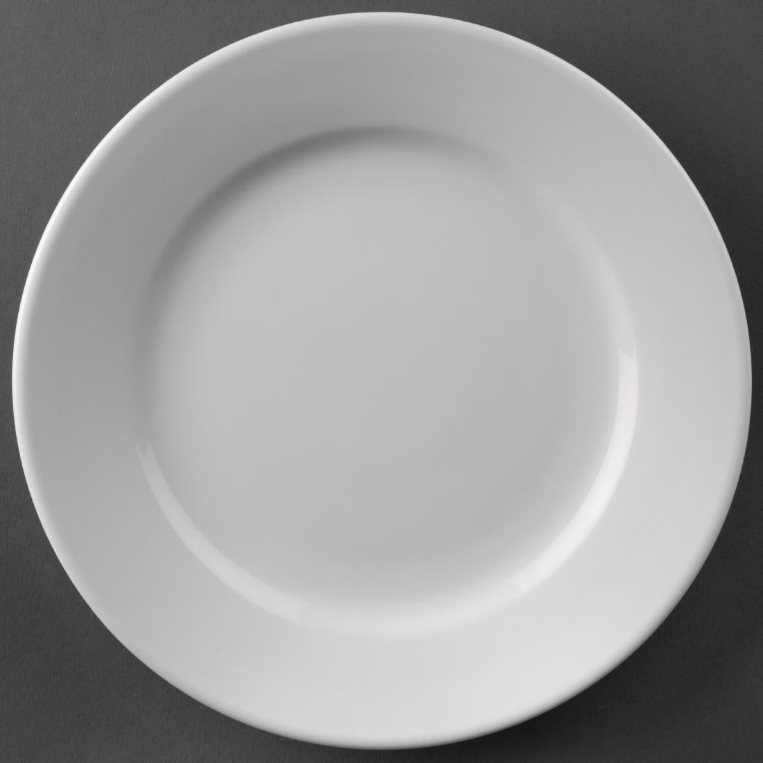 Olympia Athena White Wide Rimmed Plates