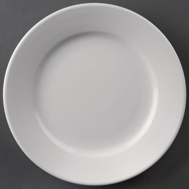 Olympia Athena White Wide Rimmed Plates