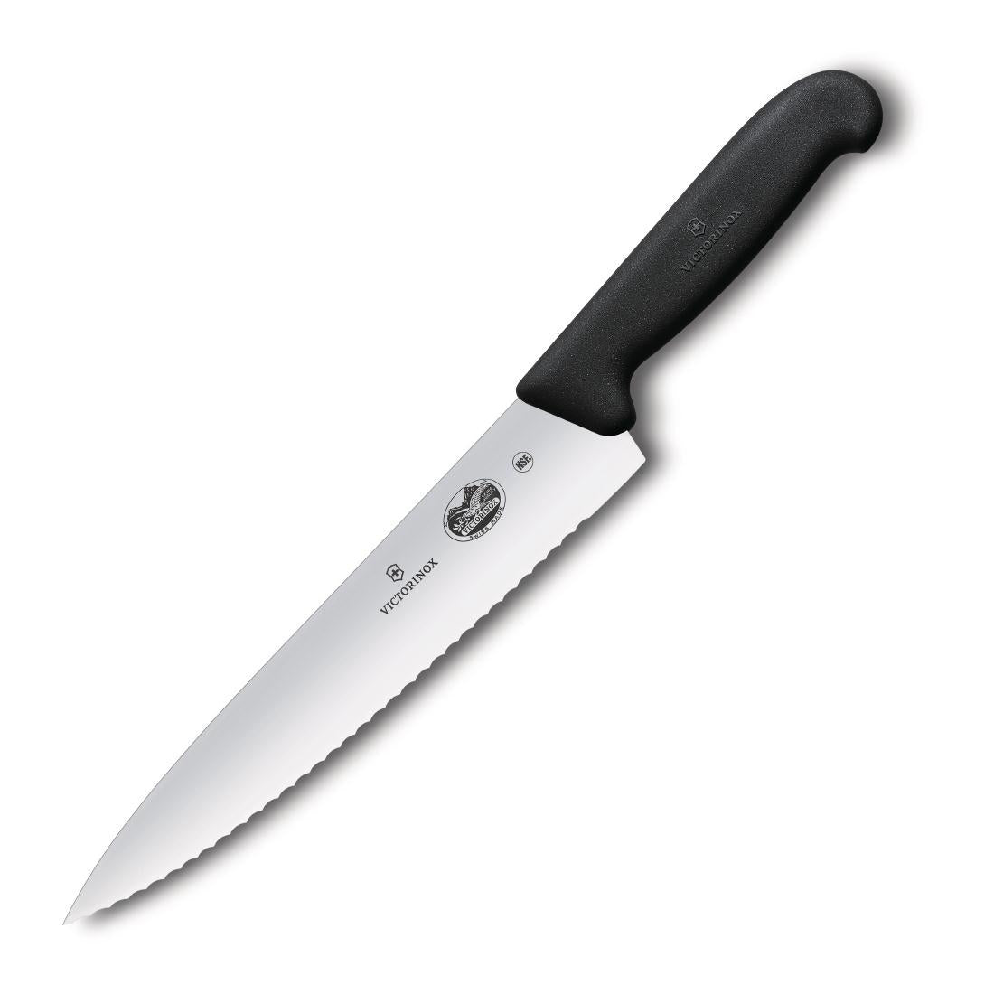 Victorinox Fibrox Serrated Carving Knife Black 25.4cm