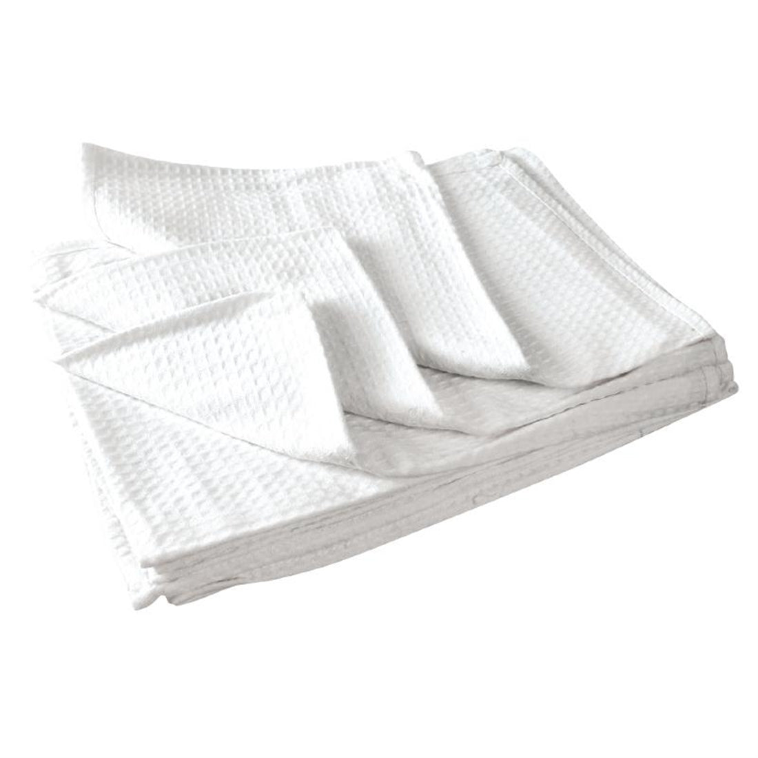 Vogue Honeycomb Weave Tea Towels White (10 Pack)