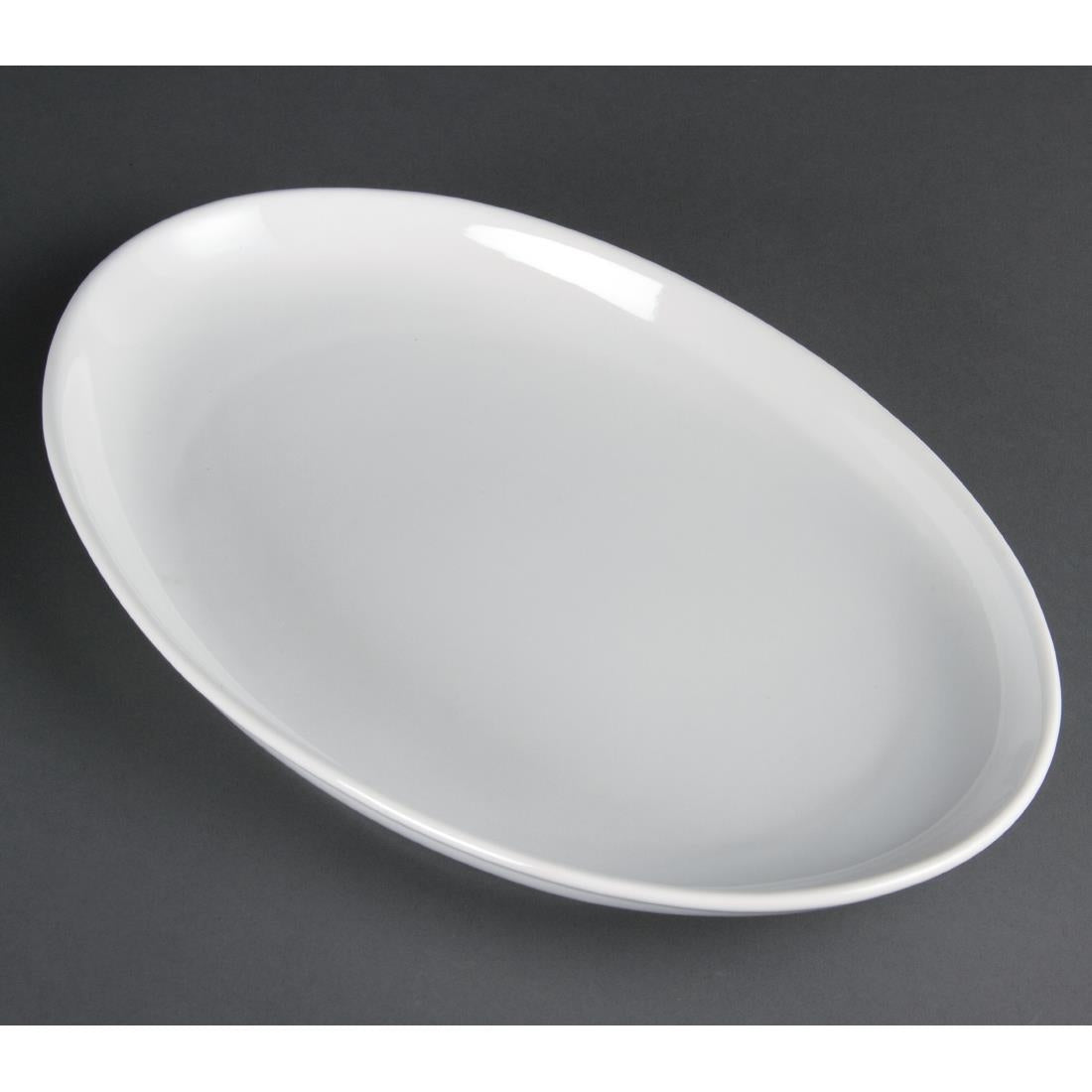 Olympia Whiteware French Deep Oval Plates 365mm (2 Pack)
