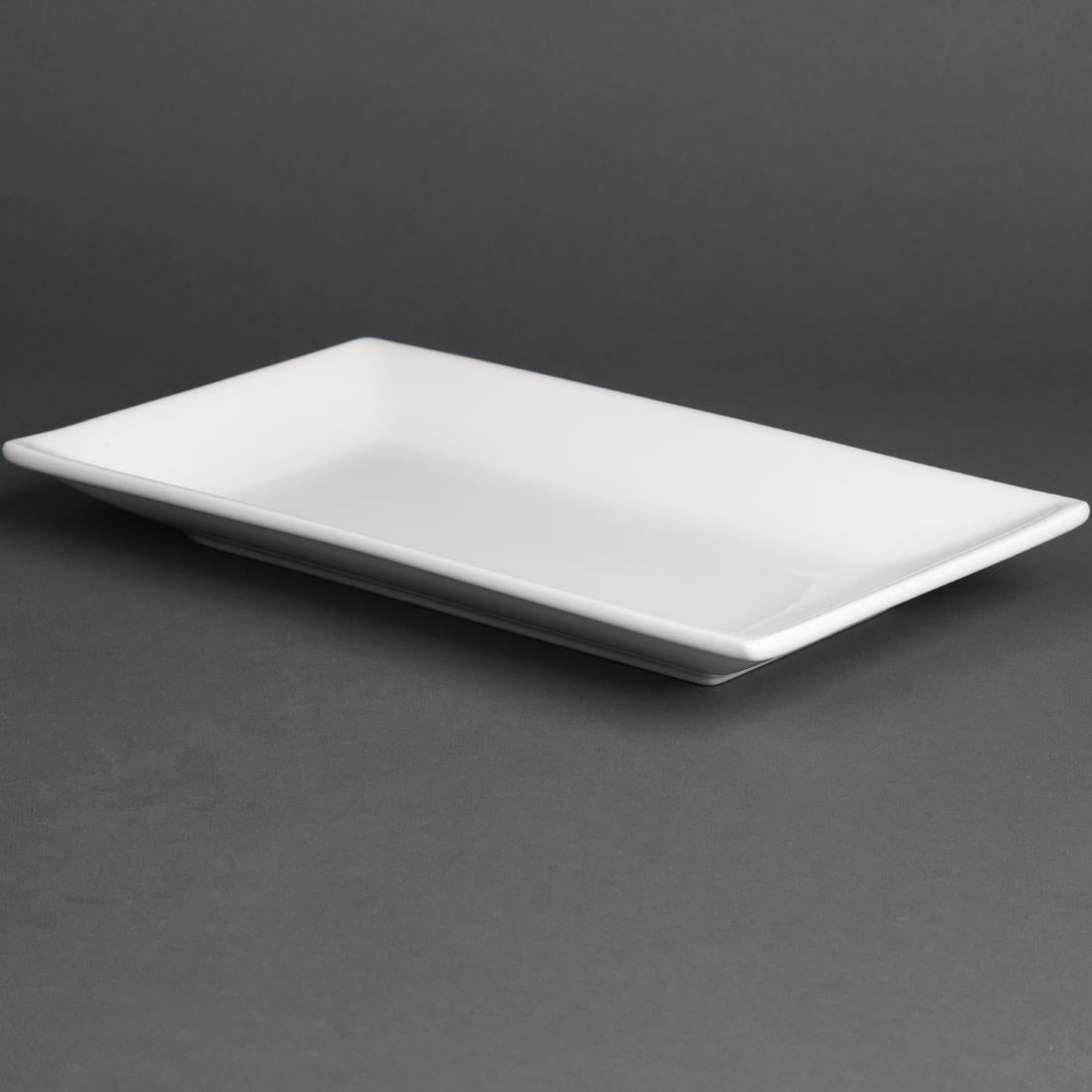 Olympia Whiteware Serving Rectangular Platters 250x150mm (4 Pack)