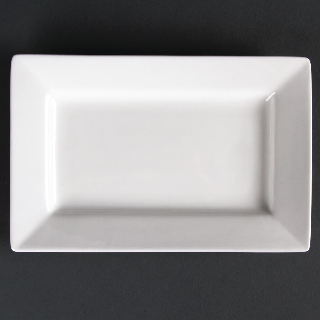 Olympia Lumina Wide Rim Rectangular Plates 200x130mm (6 Pack)