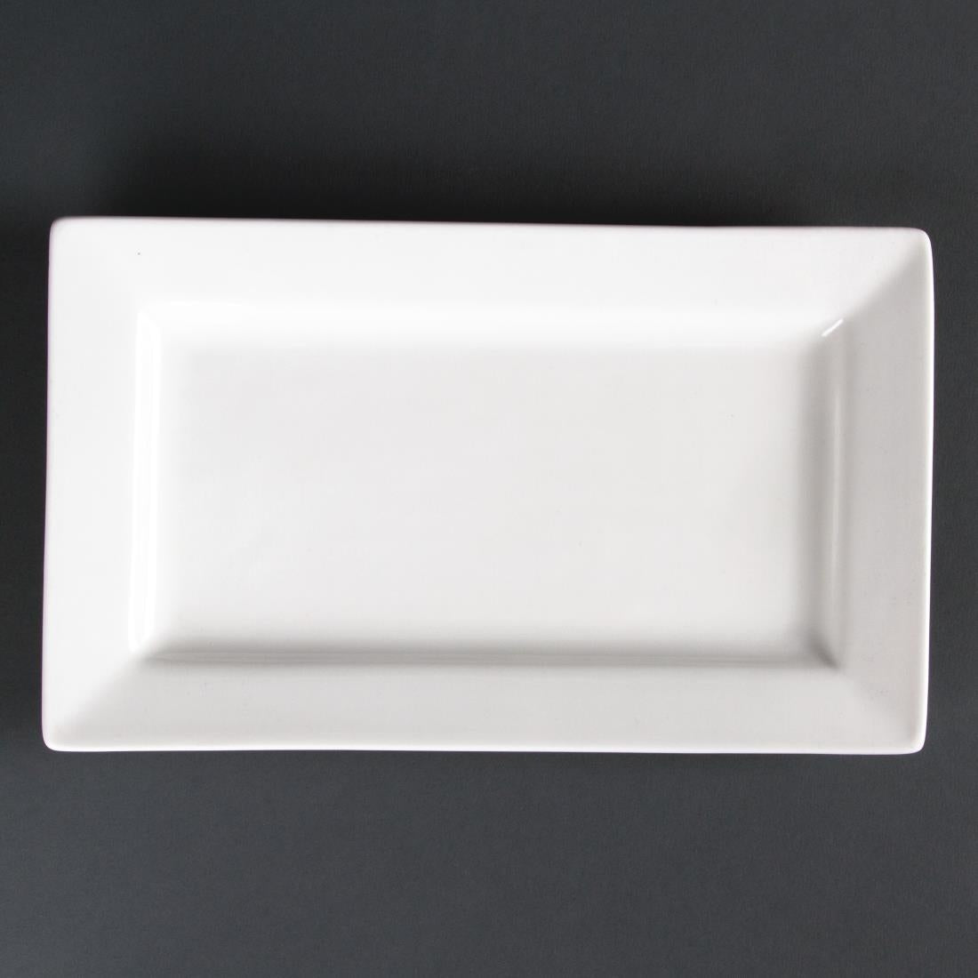 Olympia Lumina Wide Rim Rectangular Plates 257x155mm (4 Pack)