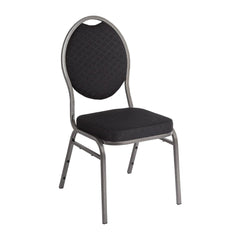 Bolero Oval Back Banquet Chairs Grey & Black (4 Pack)
