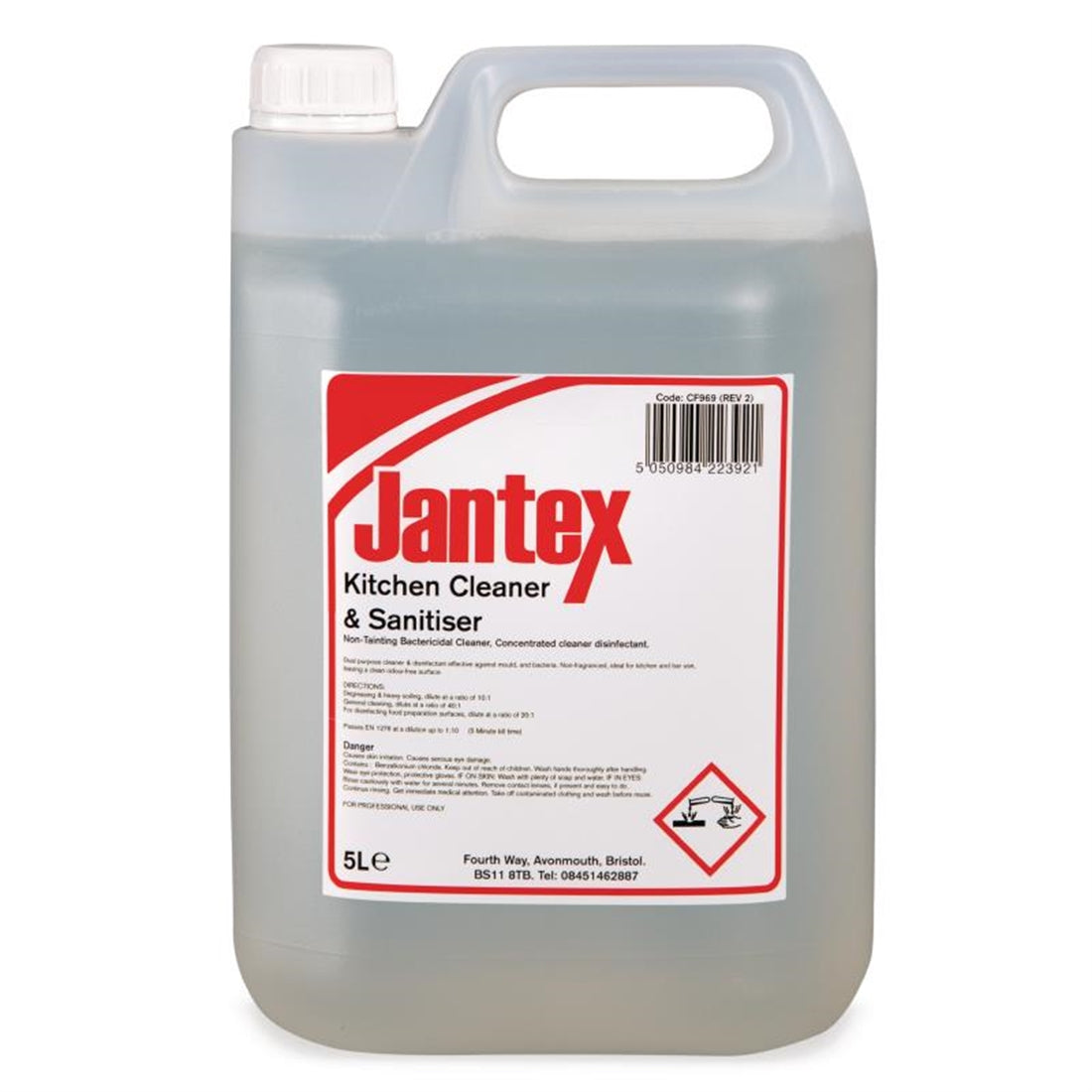 Jantex Kitchen Cleaner and Sanitiser Concentrate 5Ltr