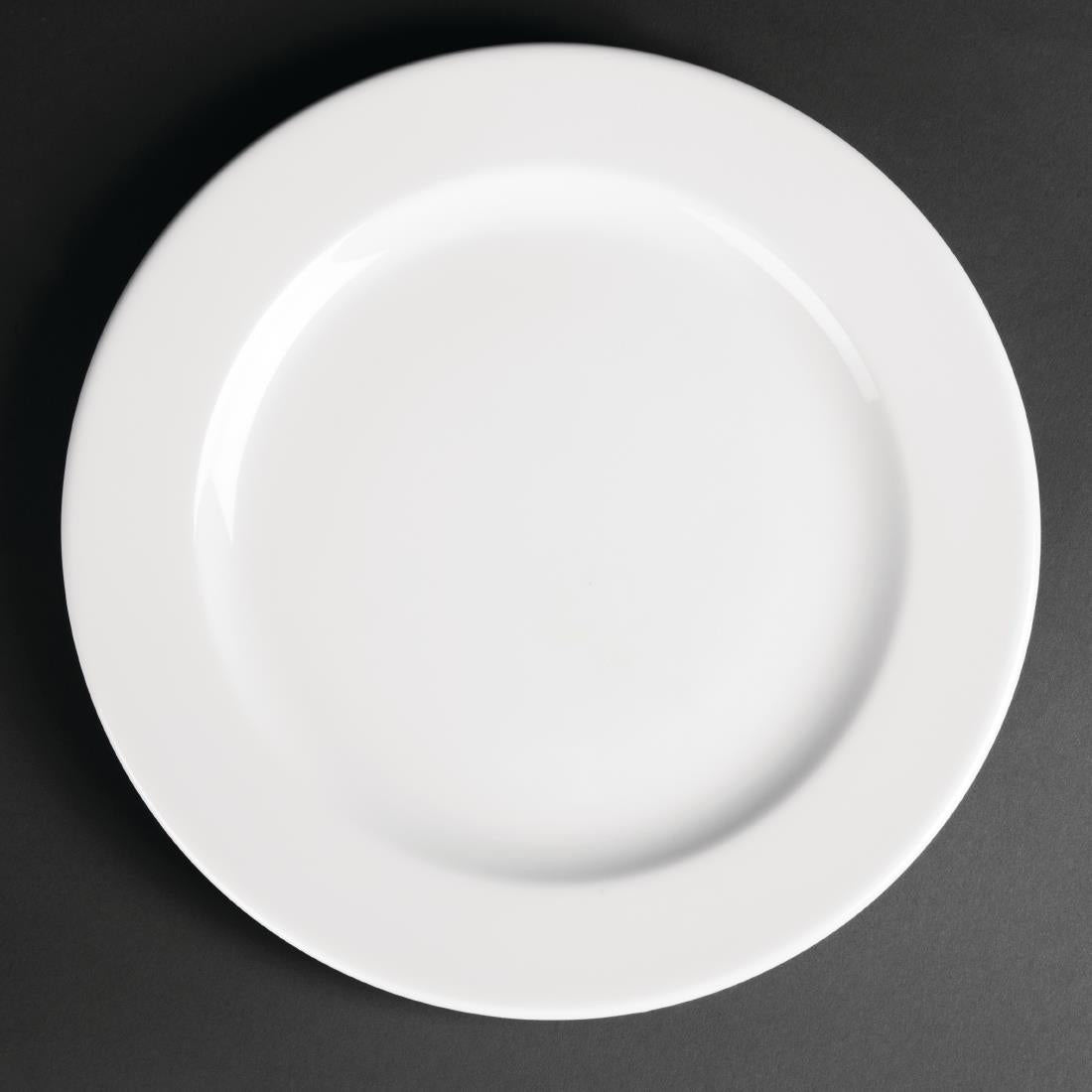 Royal Porcelain Classic White Wide Rim Plates 260mm (12 Pack)