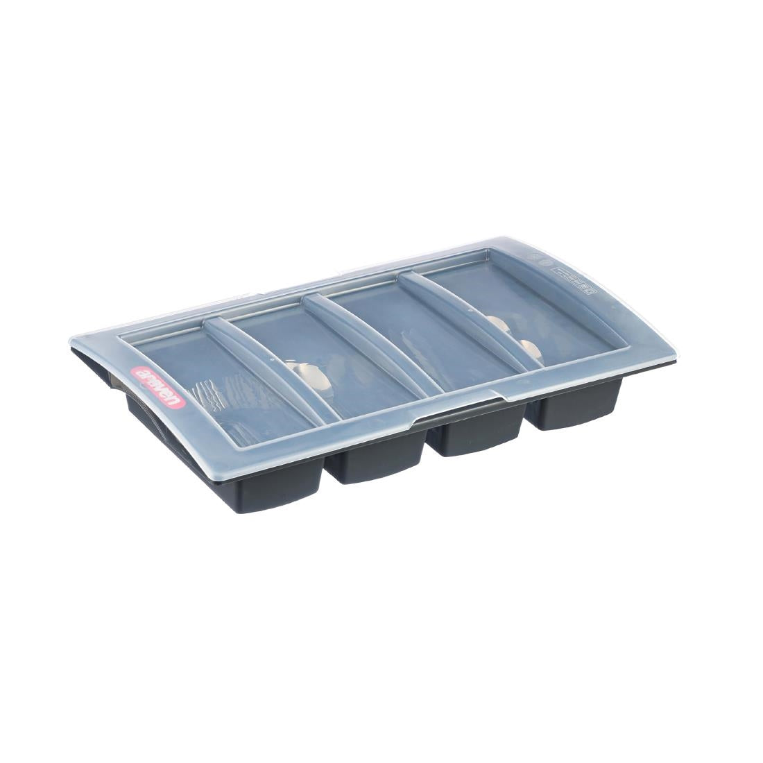 Araven Cutlery Tray with Lid Dark Grey