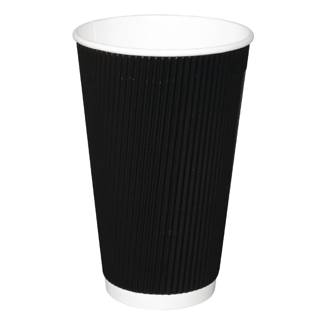 Fiesta Recyclable Ripple Wall Takeaway Coffee Cups Black 455ml (500 Pack)