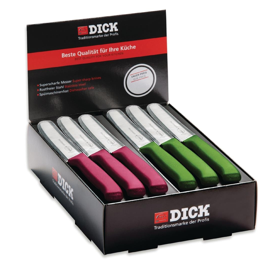 Dick Countertop 40-Piece Utility Knife Box Pink and Green