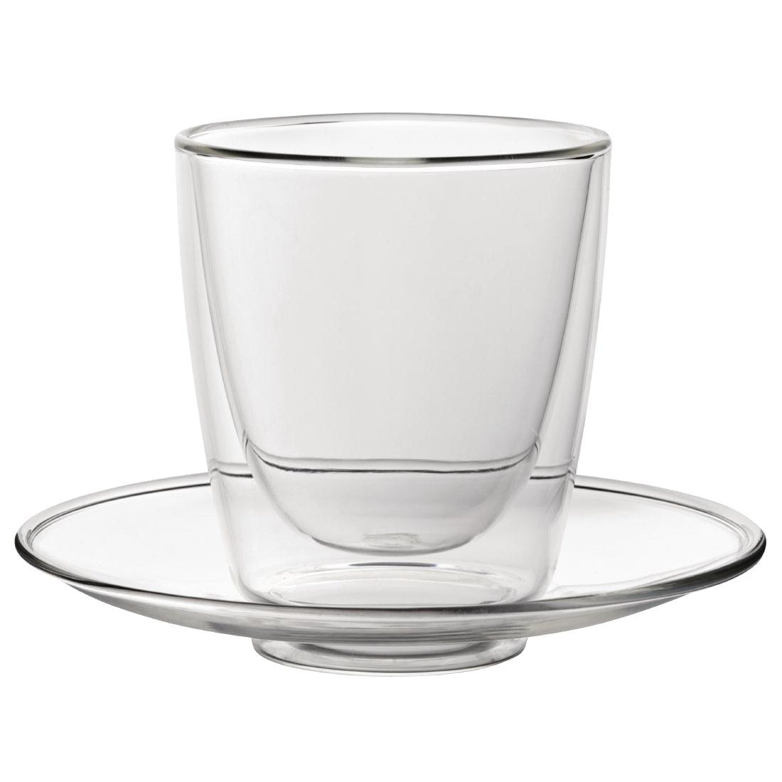 Utopia Double Walled Cappuccino Glasses and Saucers 220ml (6 Pack)