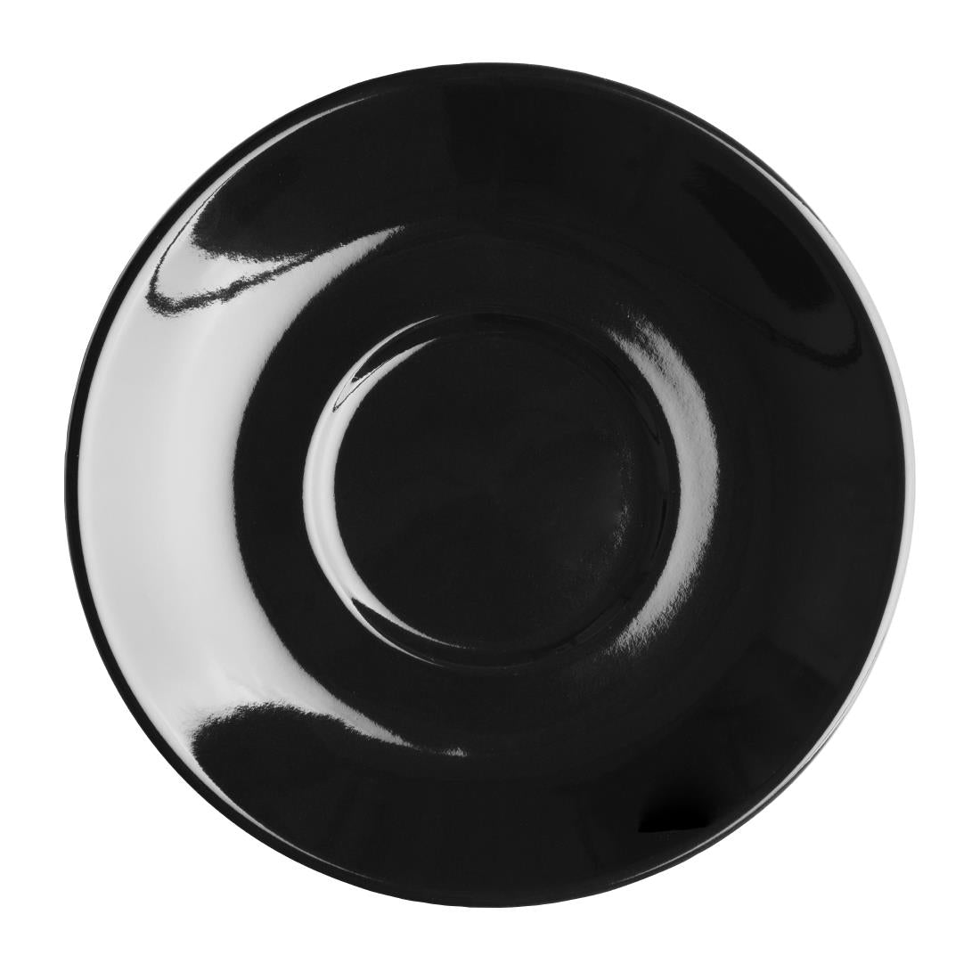 Olympia Cafe Flat White Saucers Black 135mm (12 Pack)