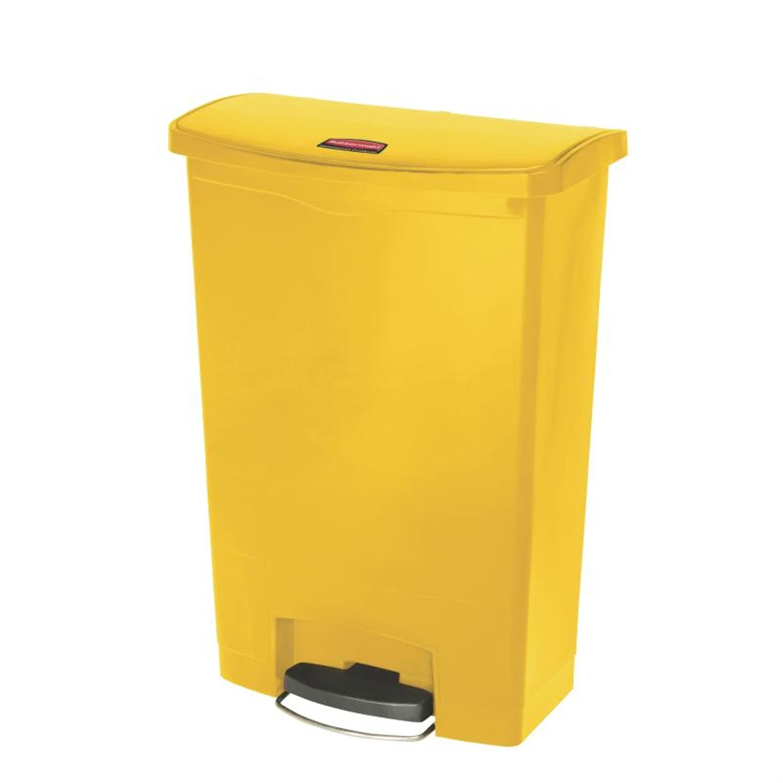 Rubbermaid Slim Jim Front Step-On Pedal Bin Yellow 90Ltr