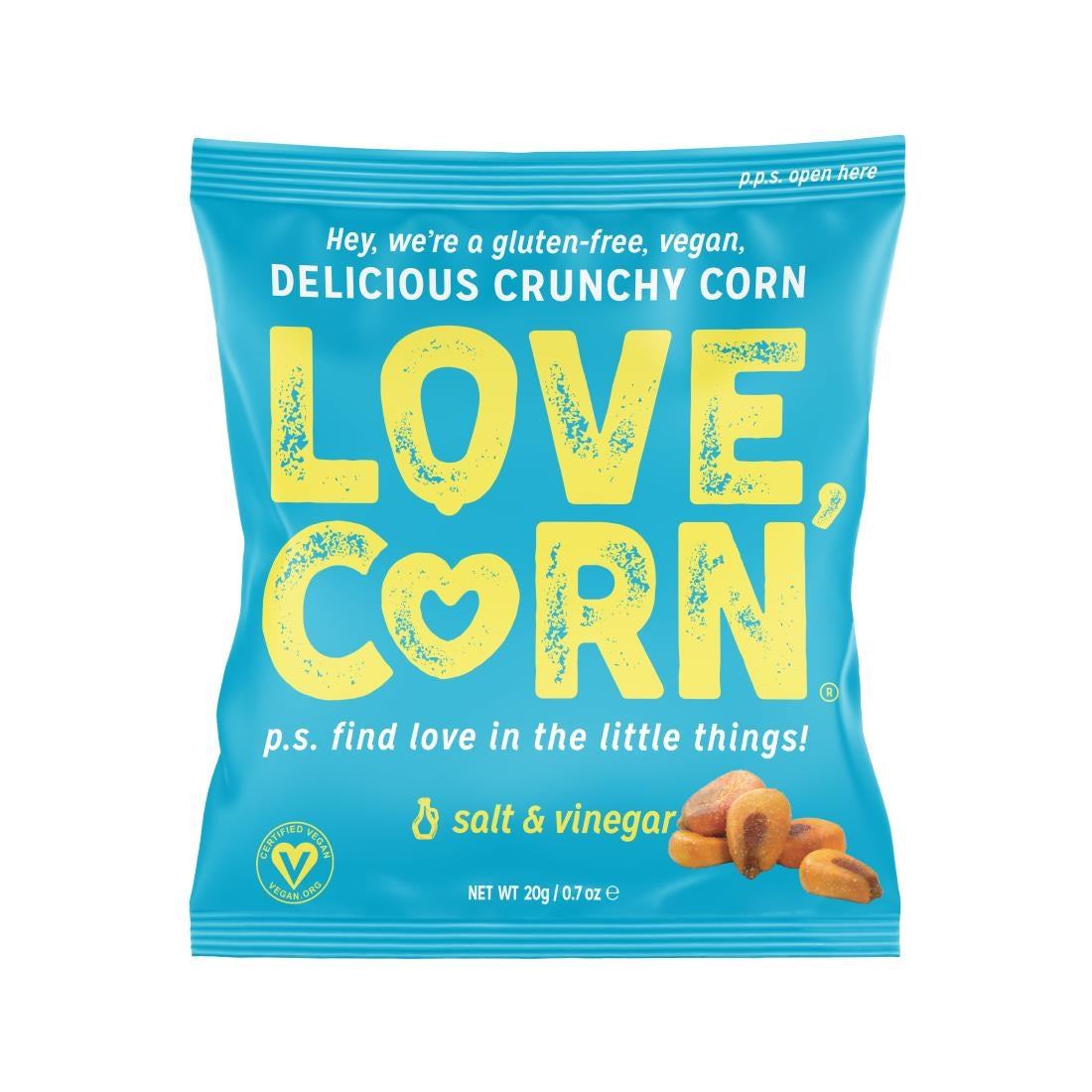 LOVE CORN Salt & Vinegar Crunchy Corn Snack 20g (24 Pack)