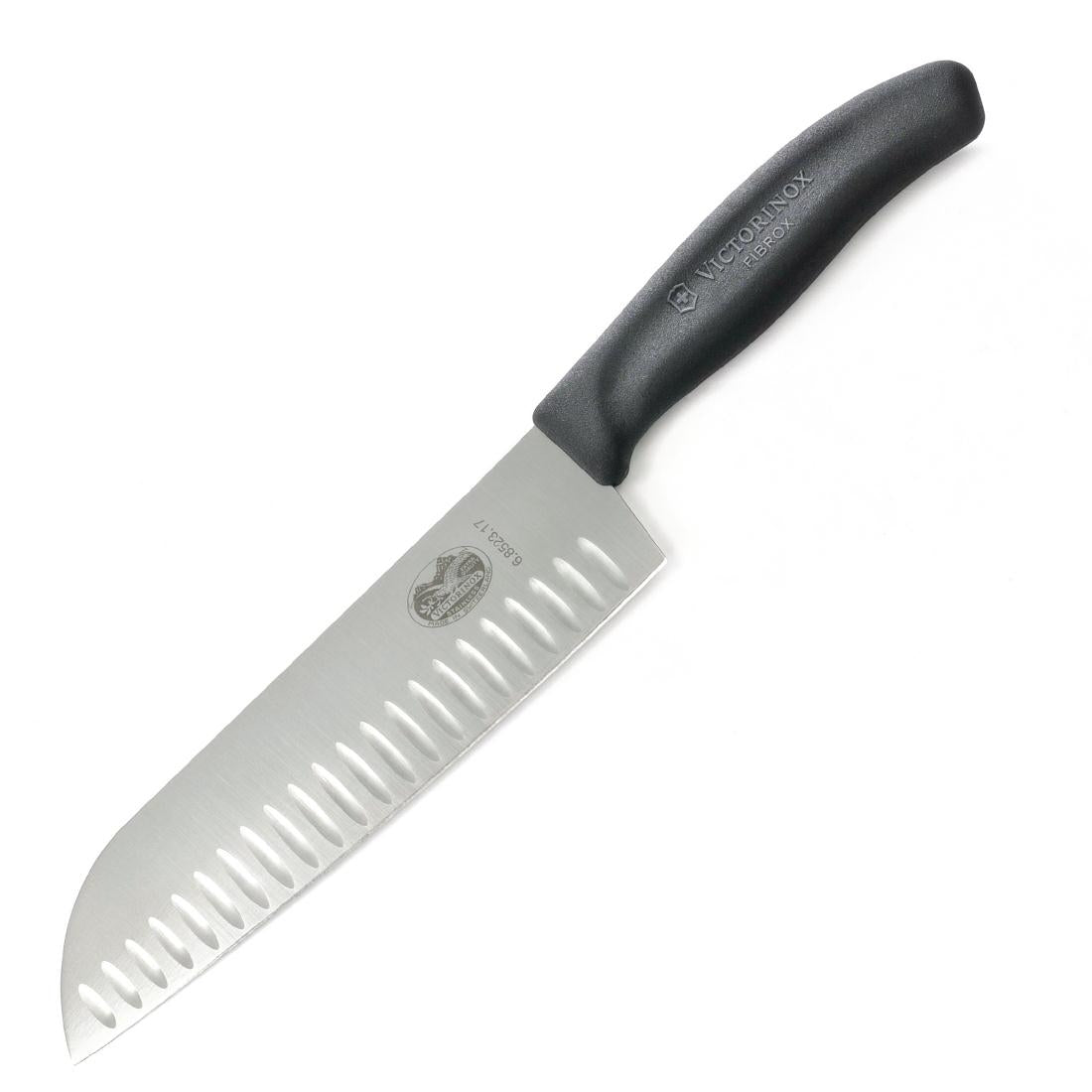 Victorinox Fluted Santoku Knife Black 17.1cm