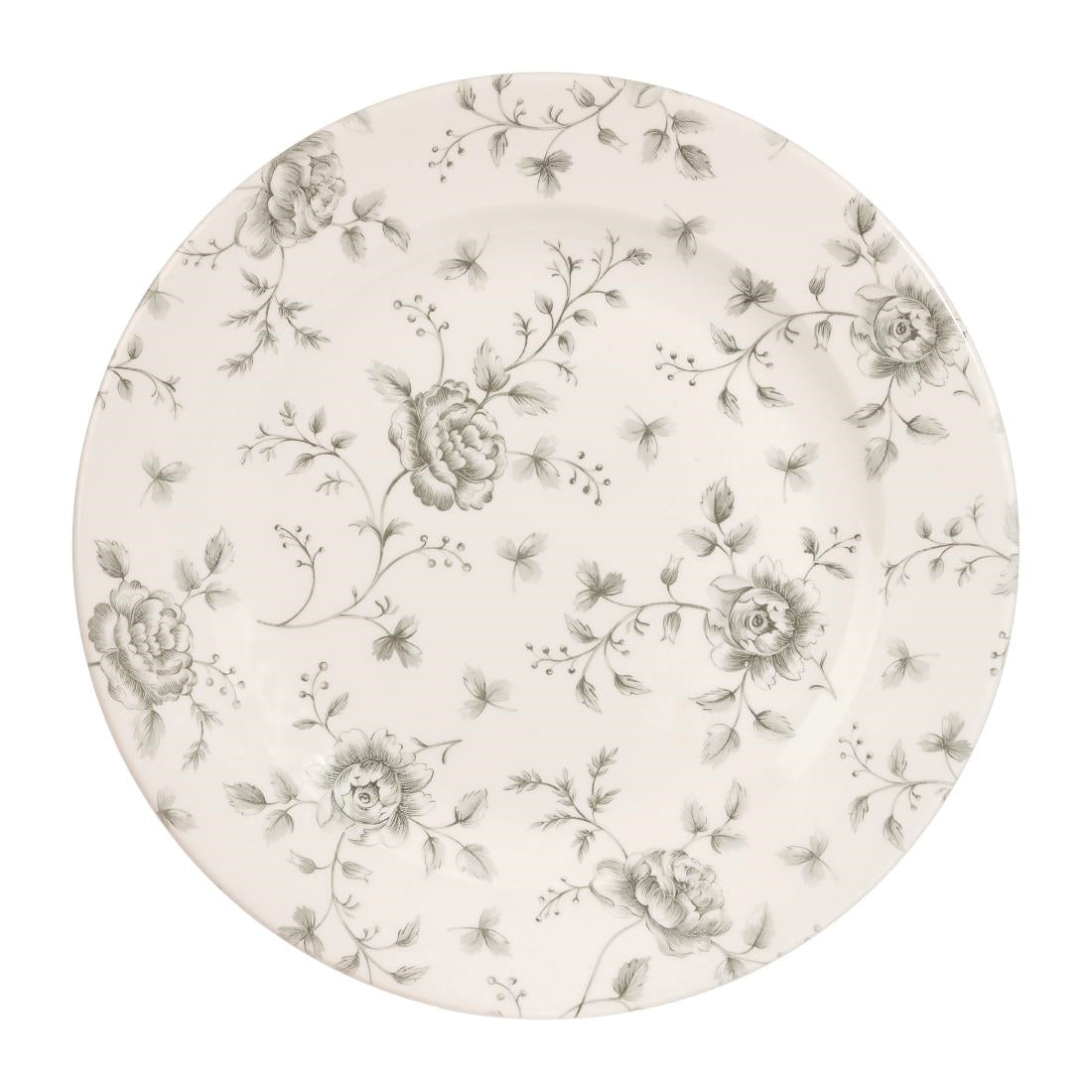 Churchill Vintage Prints Rose Chintz Profile Plates Grey 276mm (6 Pack)