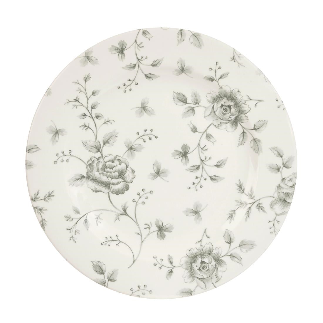 Churchill Vintage Prints Rose Chintz Profile Plates Grey 210mm (6 Pack)